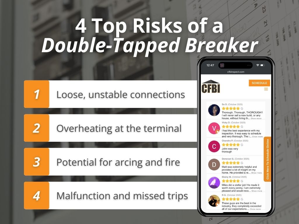 top risks of a double tapped breaker